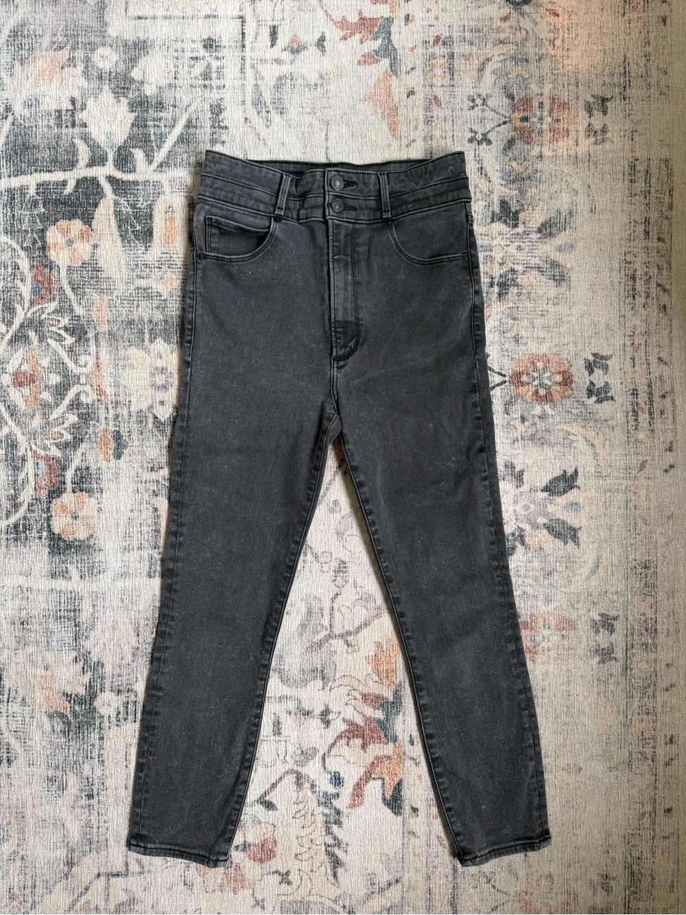 Abercrombie & Fitch Washed Black High-Rise Skinny Jeans